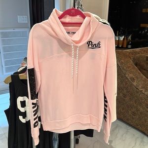 PINK light pink black sequin crewneck